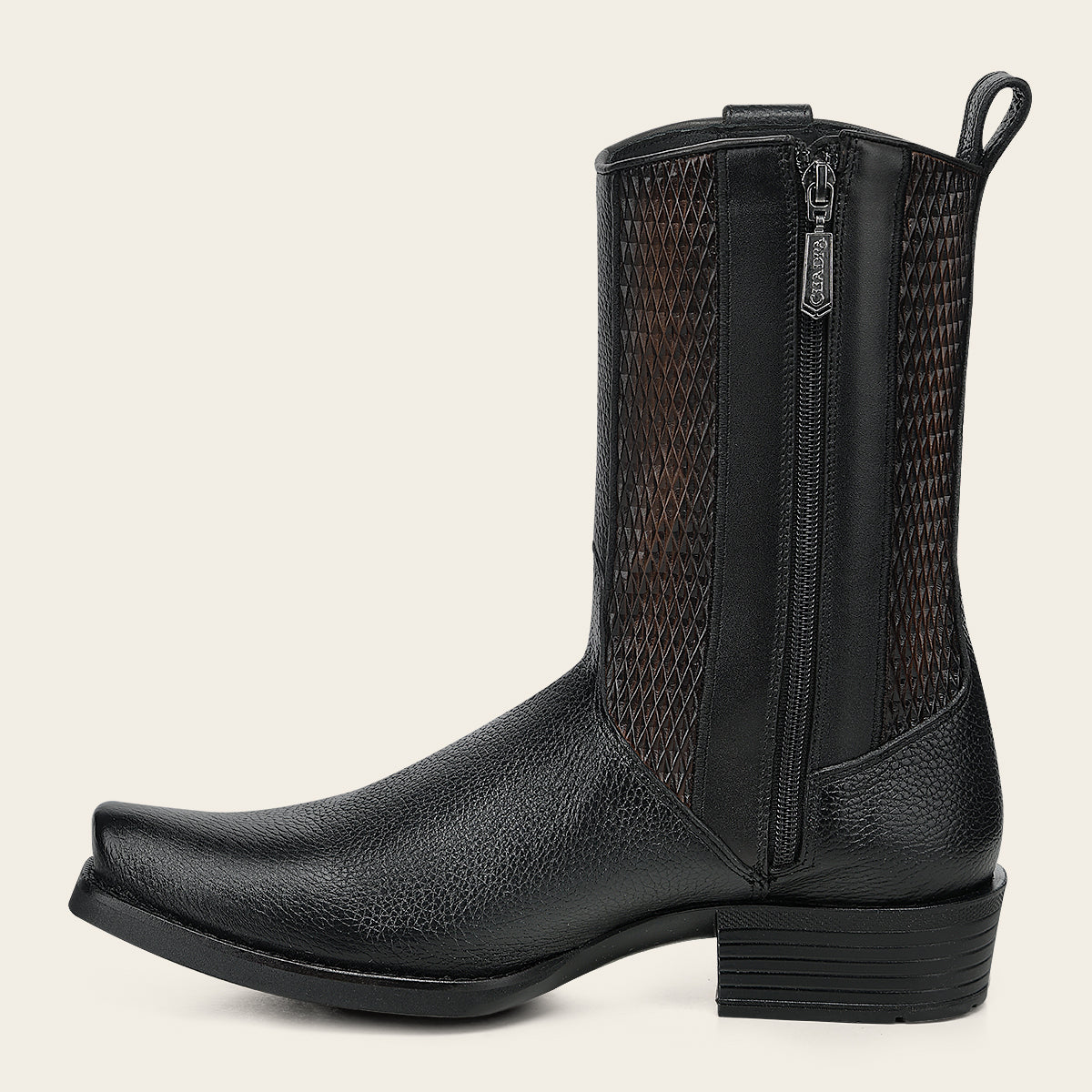 Bota urbana en piel genuina de venado italiano para caballero