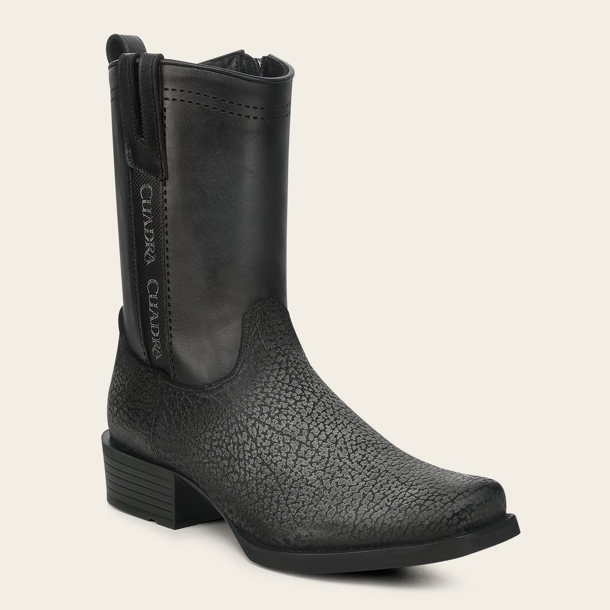 Bota urbana en piel genuina de bisonte para caballero