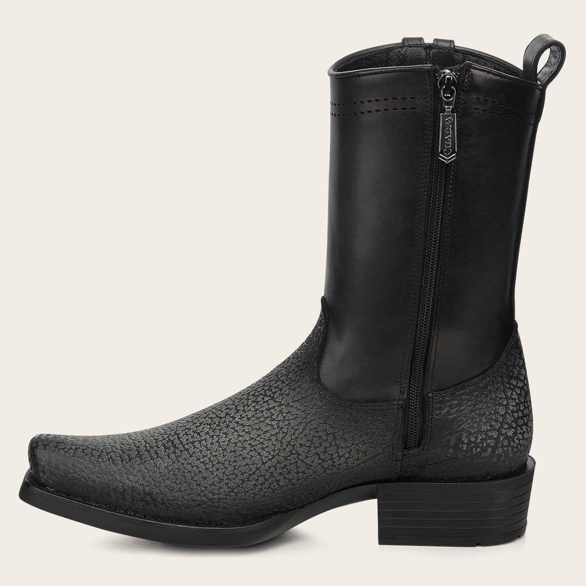 Bota urbana en piel genuina de bisonte para caballero