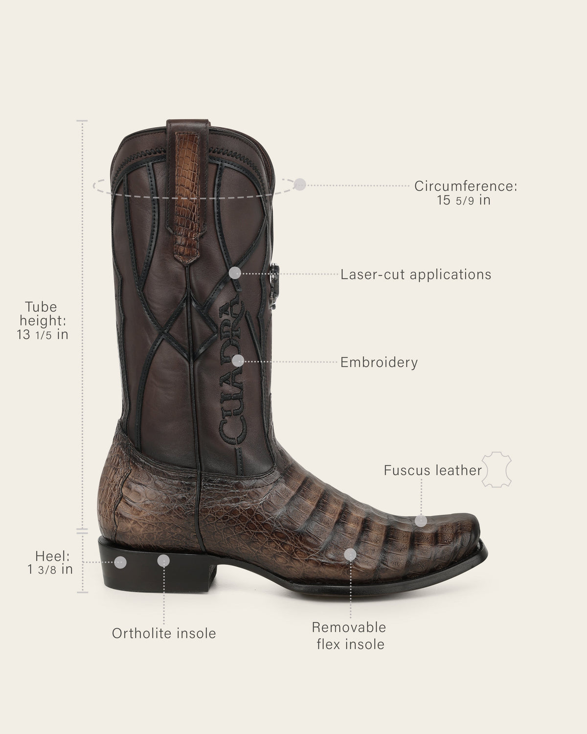 Botas cowboy piel exótica de caimán