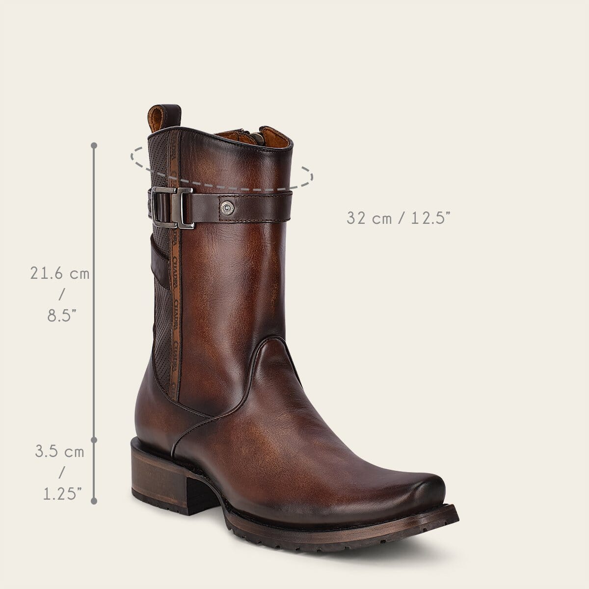 Bota urbana en piel genuina para caballero