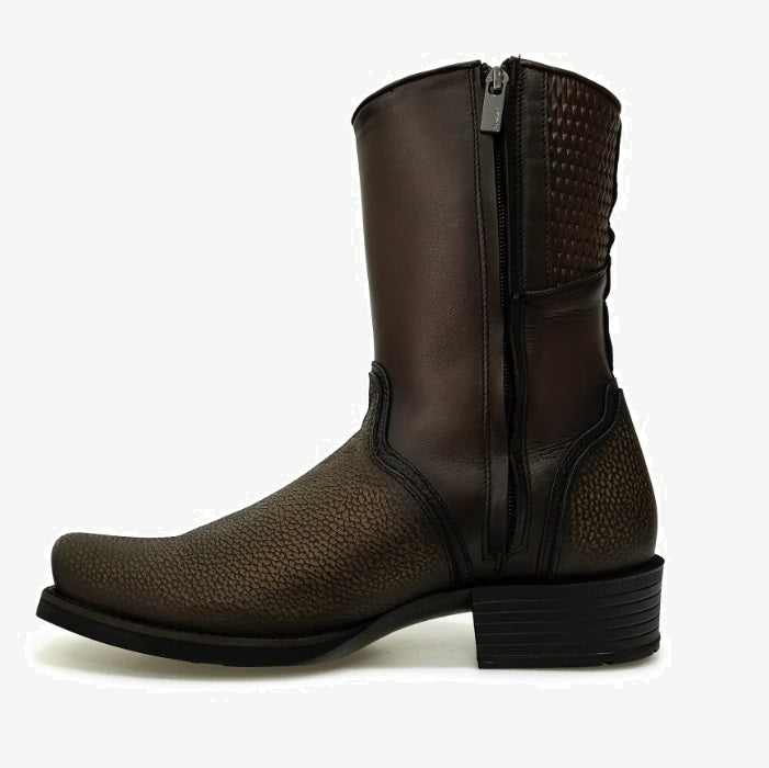 Bota urbana en piel genuina de bovino para caballero