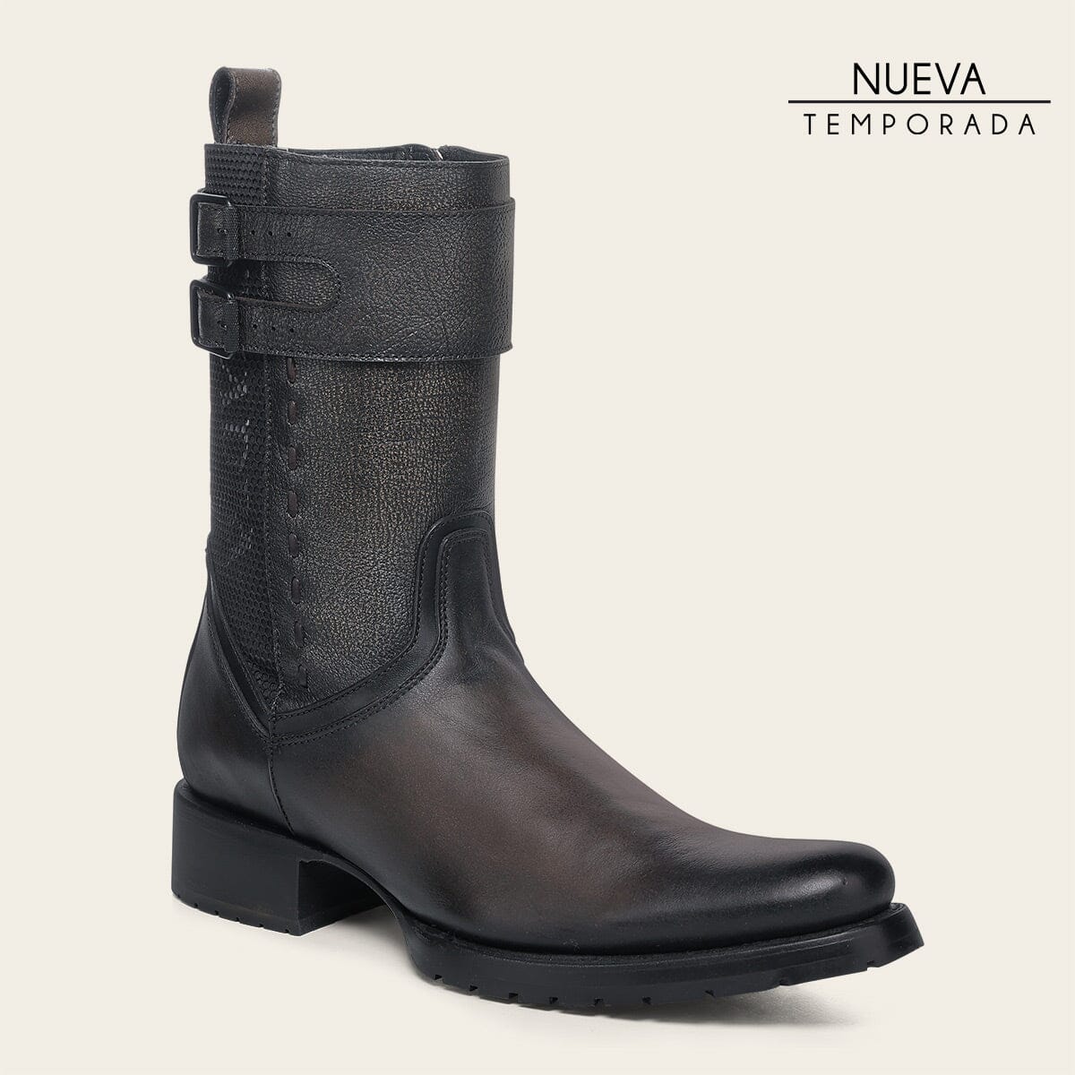 Bota urbana en piel genuina para caballero