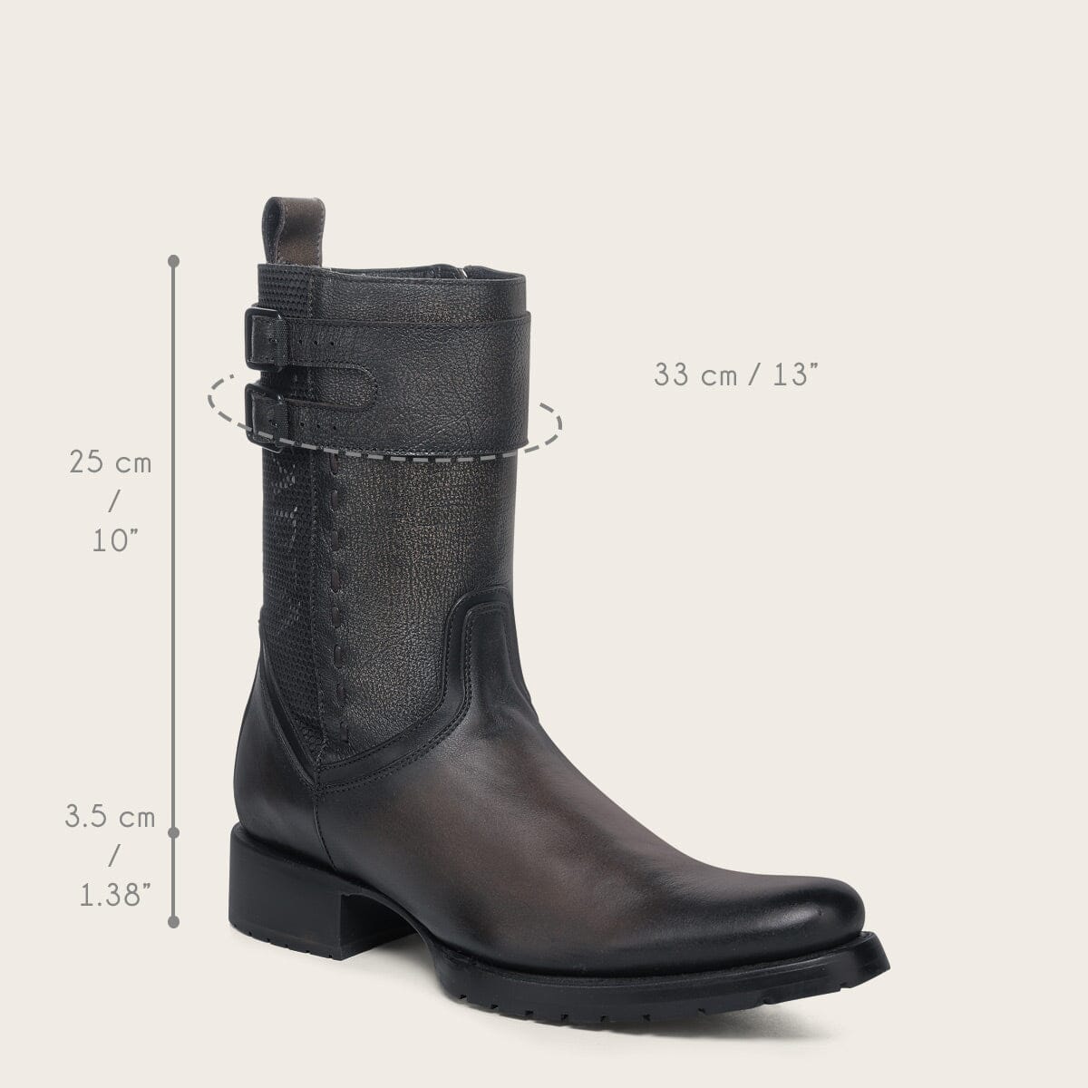 Bota urbana en piel genuina para caballero
