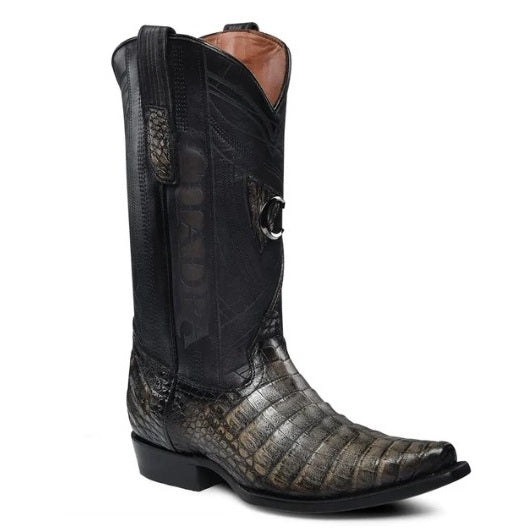 bota puntal de piel genuina de caimán