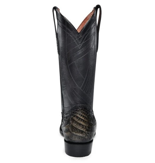 bota puntal de piel genuina de caimán