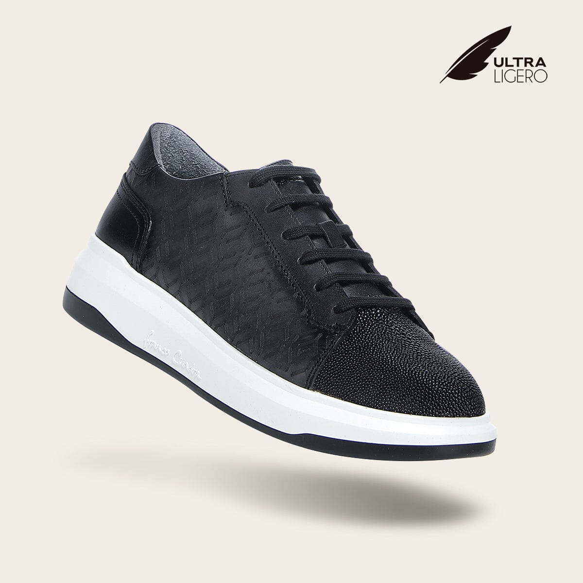 Tenis en piel genuina de mantarraya para caballero