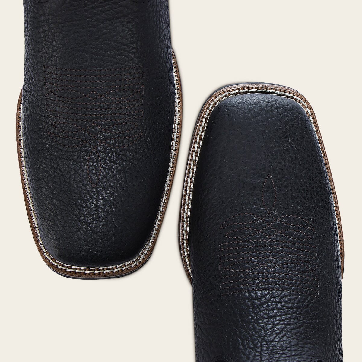 Bota rodeo en piel genuina de bisonte para caballero