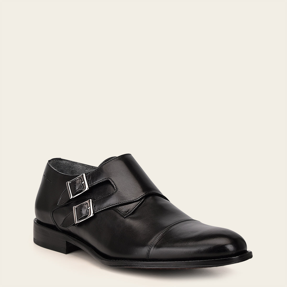 Zapato mokstrap para caballero en piel de becerro