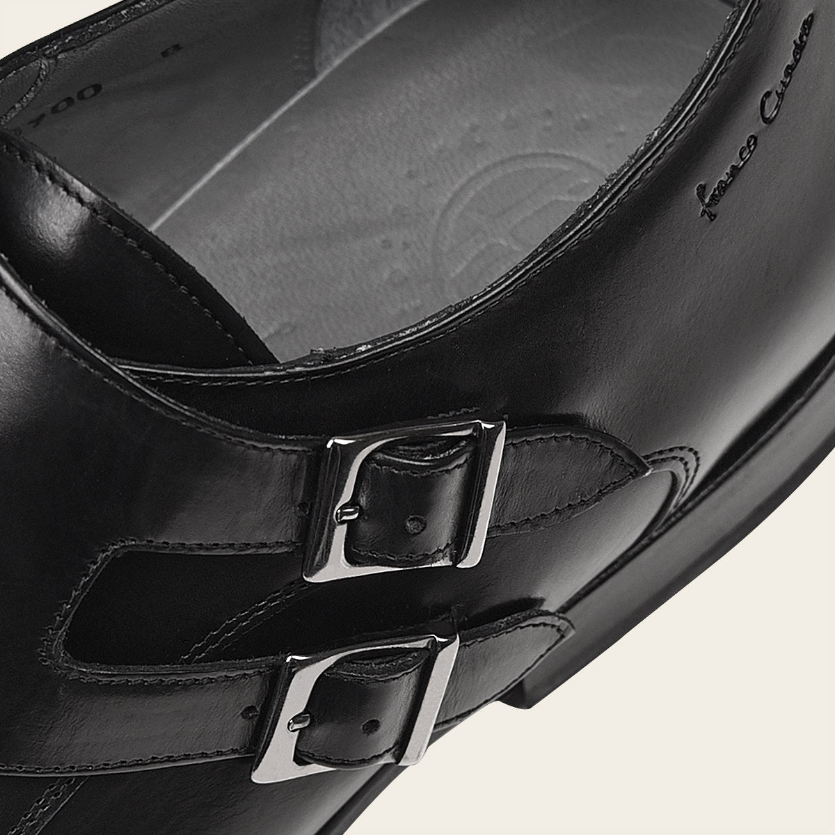 Zapato mokstrap para caballero en piel de becerro