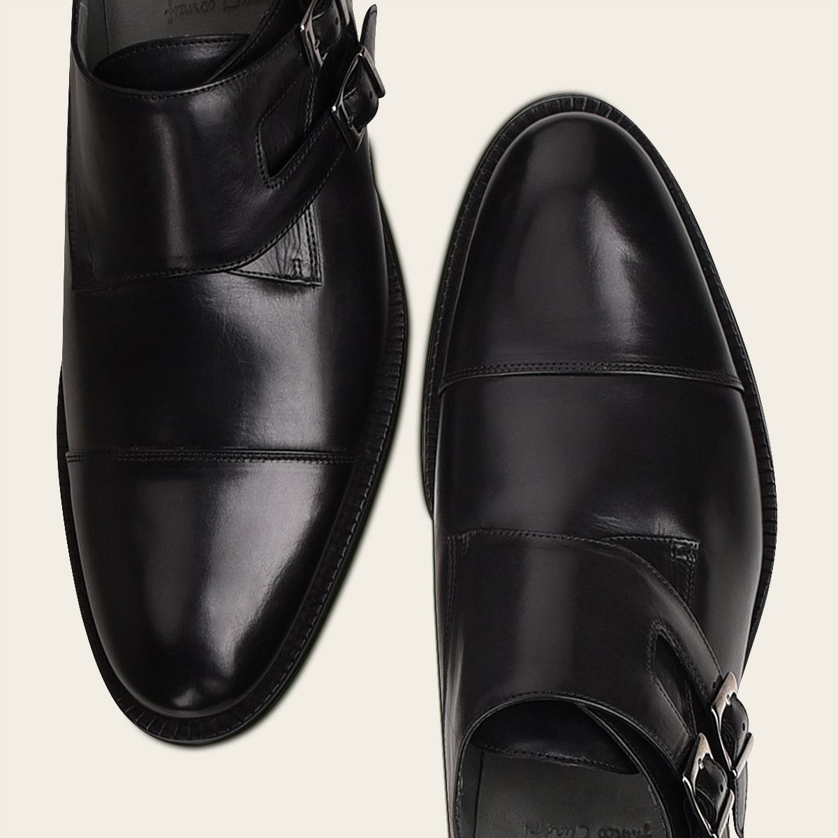 Zapato mokstrap para caballero en piel de becerro