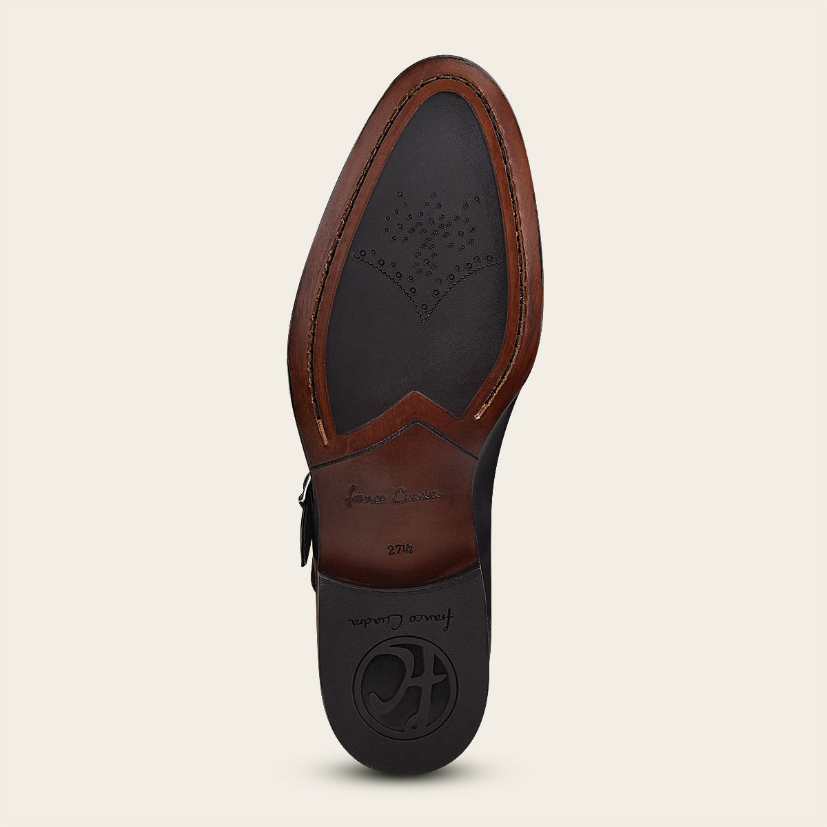 Zapato mokstrap para caballero en piel de becerro