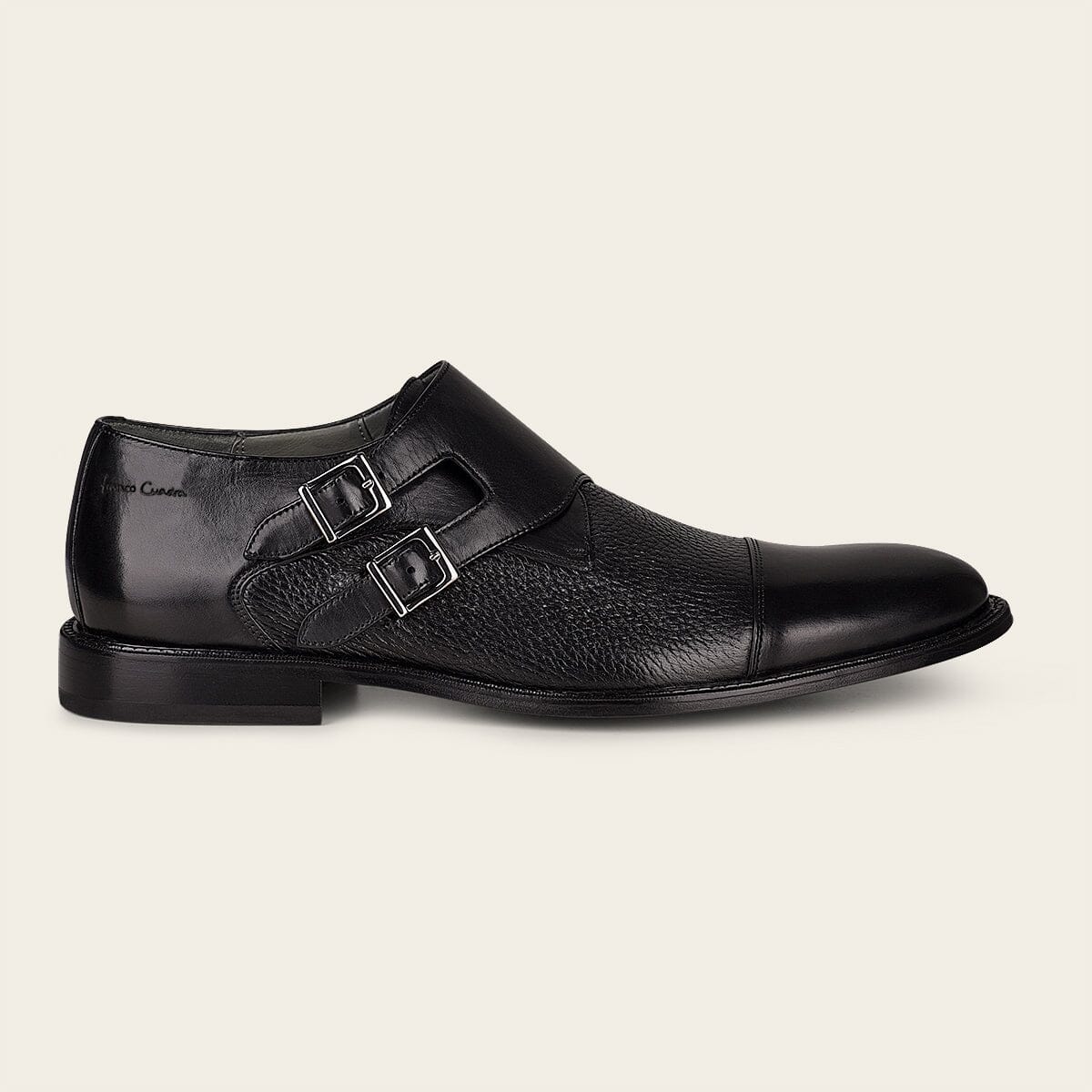 Calzado monkstrap en piel genuina de venado