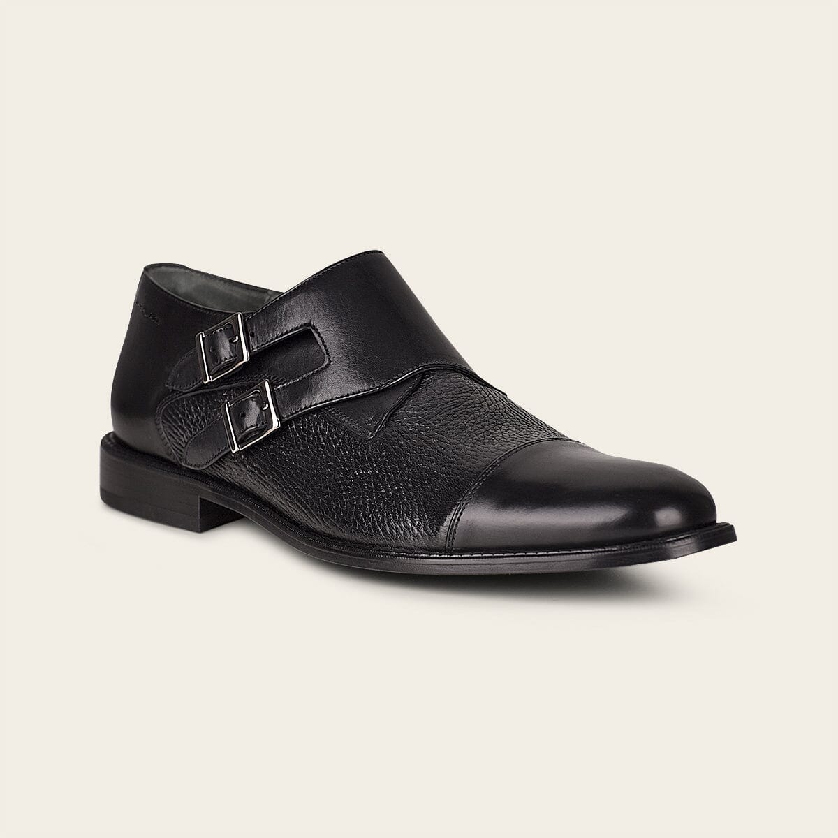 Calzado monkstrap en piel genuina de venado