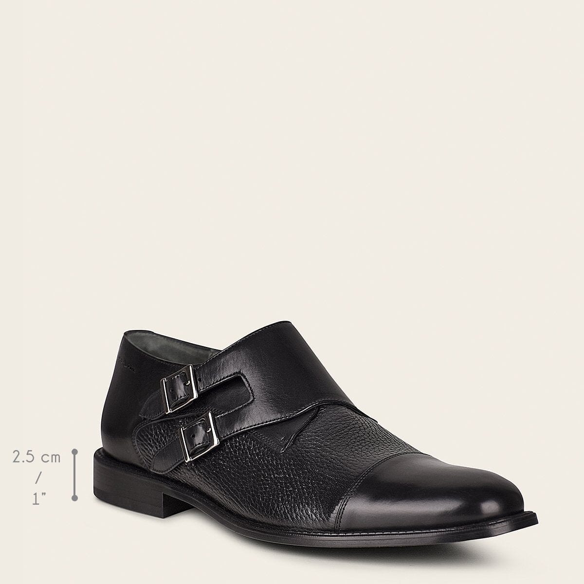 Calzado monkstrap en piel genuina de venado