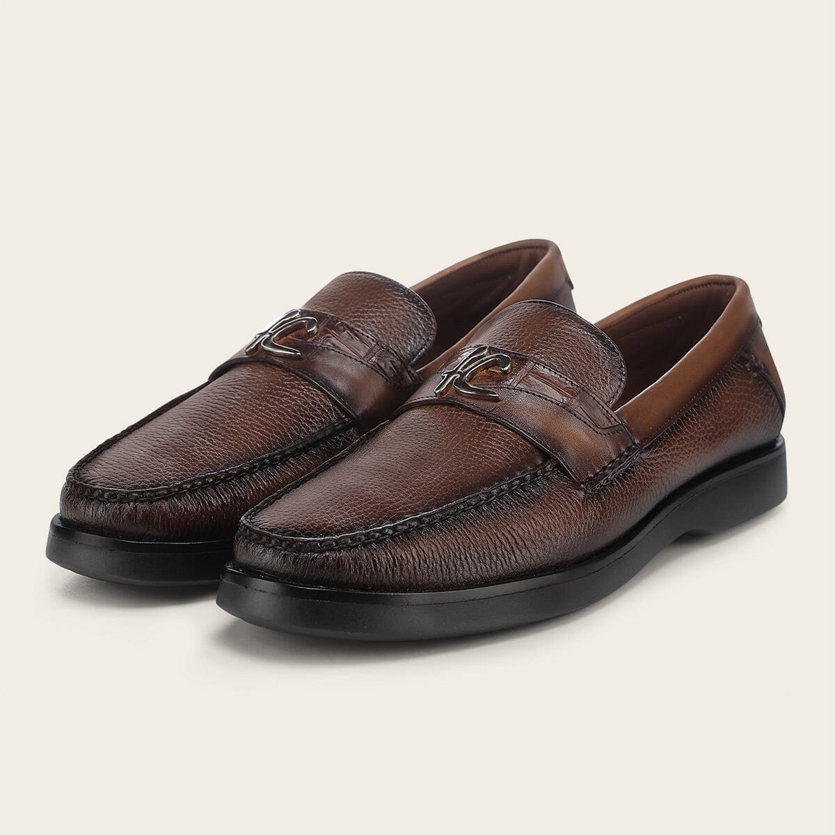 Loafer en piel genuina de venado para caballero
