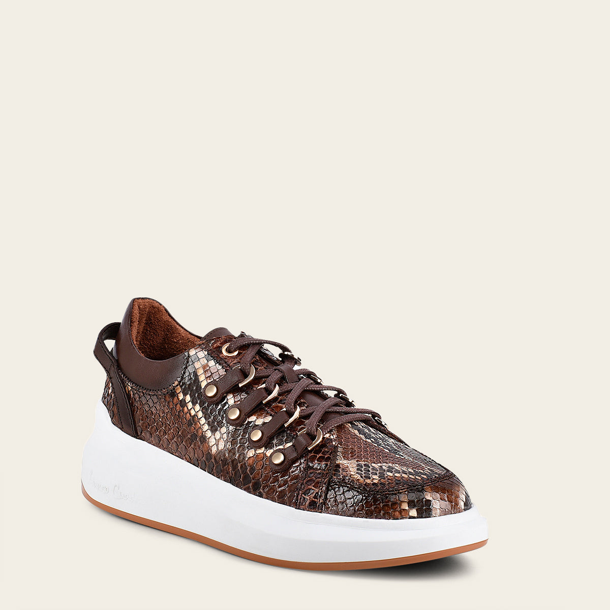 Sneaker para dama en piel genuina de pitón
