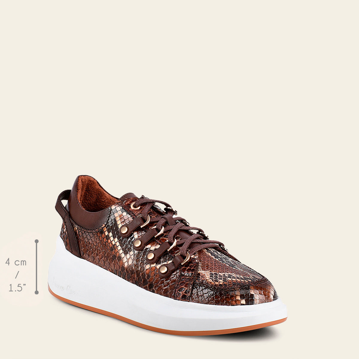 Sneaker para dama en piel genuina de pitón