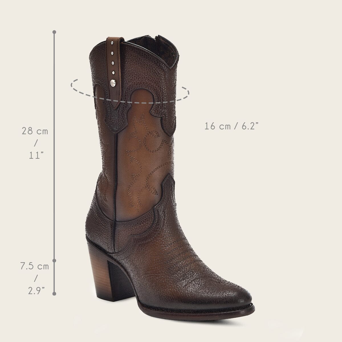 Bota tradicional en piel genuina para dama