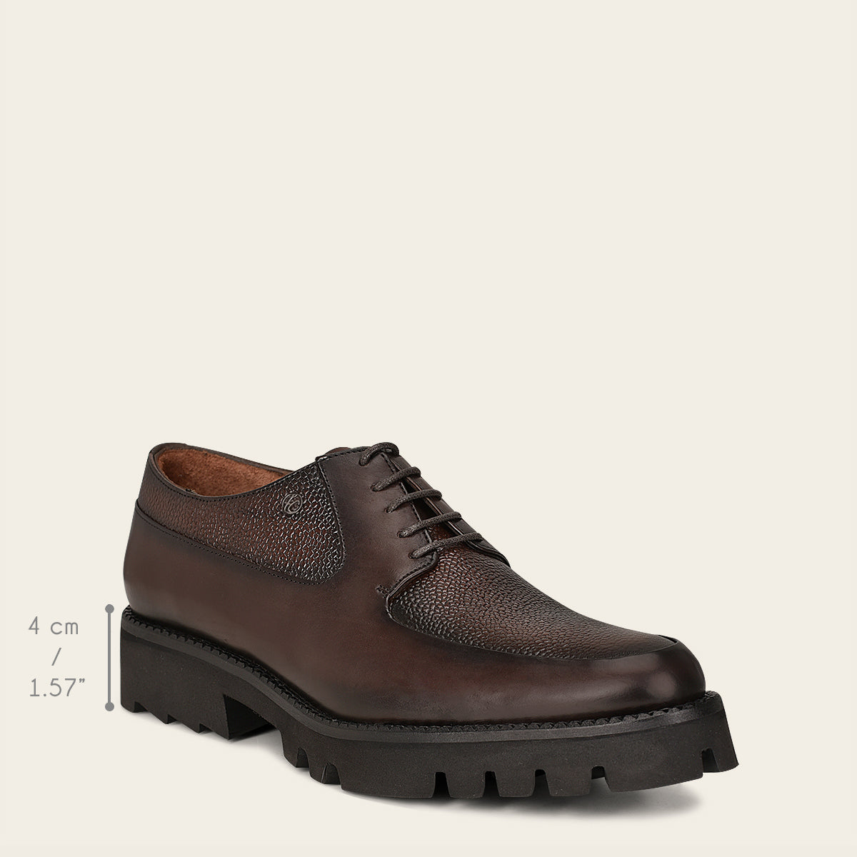 Zapato derby casuales de plataforma con suela XL