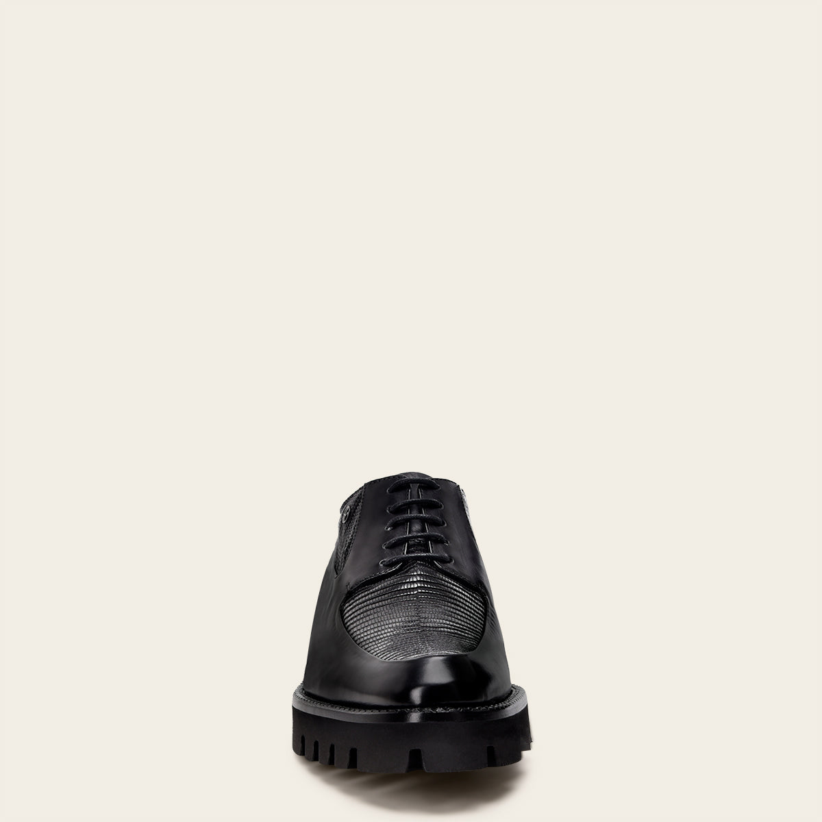 Zapato derby en piel genuina de lagarto ( lizard ) con suela XL