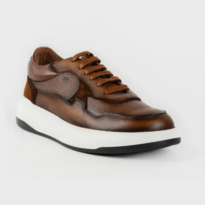 Tenis en piel genuina de venado para caballero