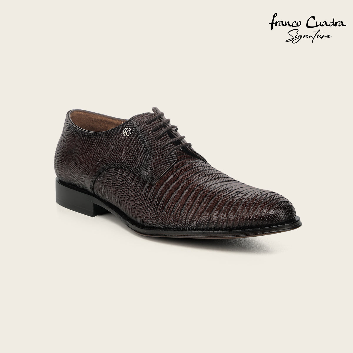 Zapato de vestir tipo Derby "Franco Cuadra Signature" en piel genuina de lizard