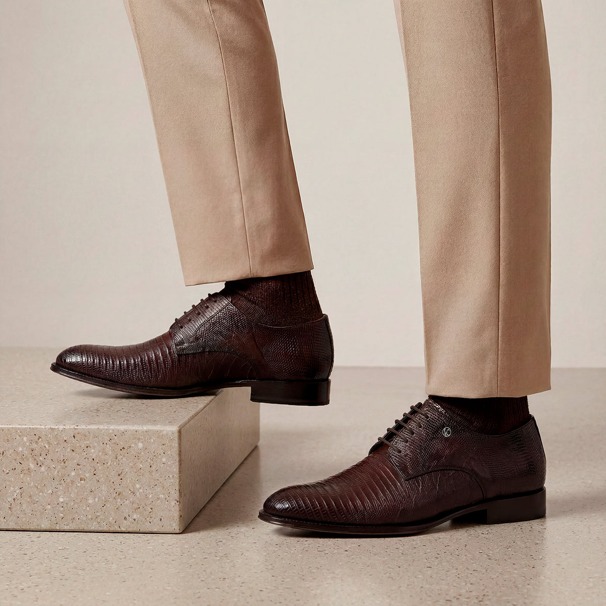Zapato de vestir tipo Derby "Franco Cuadra Signature" en piel genuina de lizard