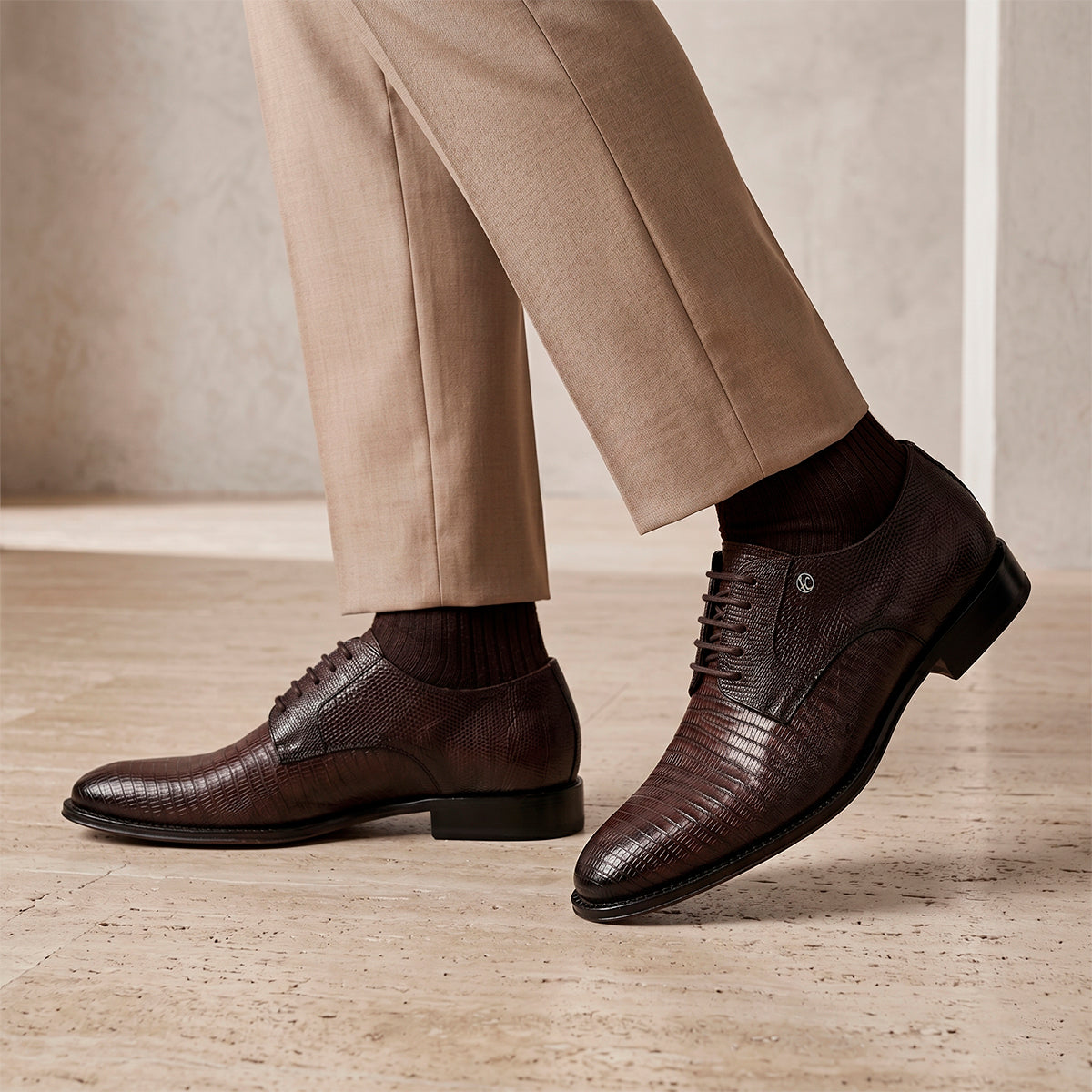 Zapato de vestir tipo Derby "Franco Cuadra Signature" en piel genuina de lizard