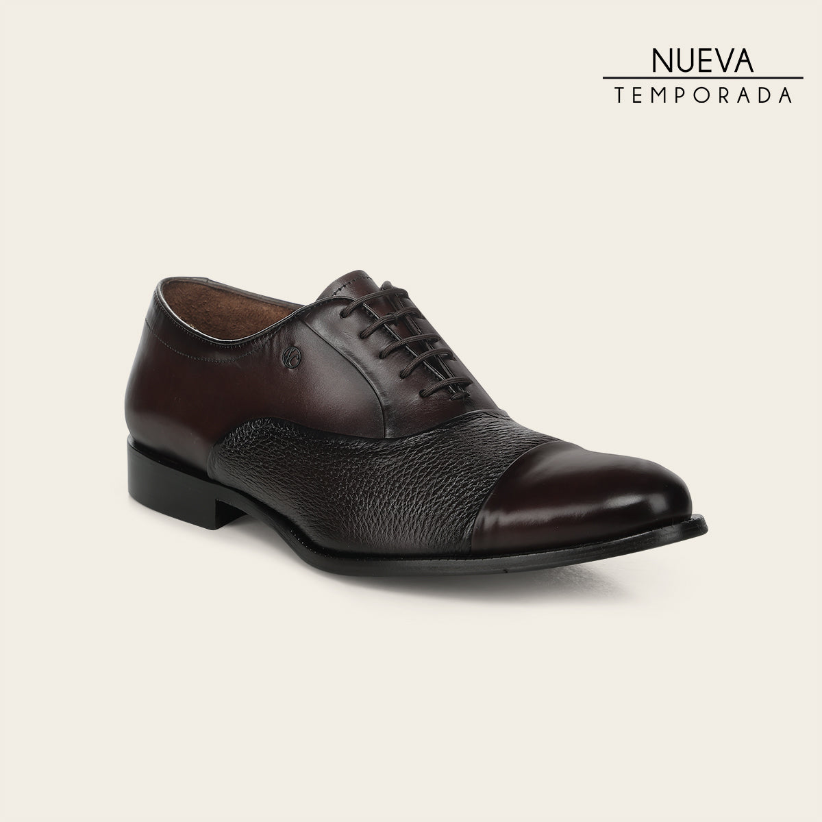 Zapato de vestir tipo Oxford en piel genuina de venado