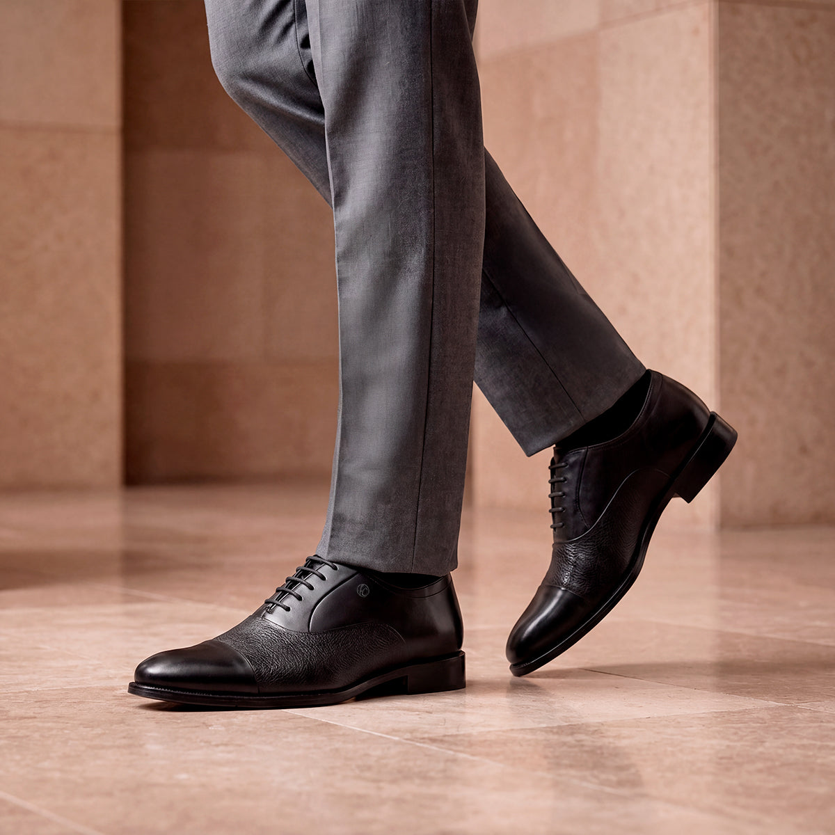 Zapato de vestir tipo Oxford en piel genuina de venado