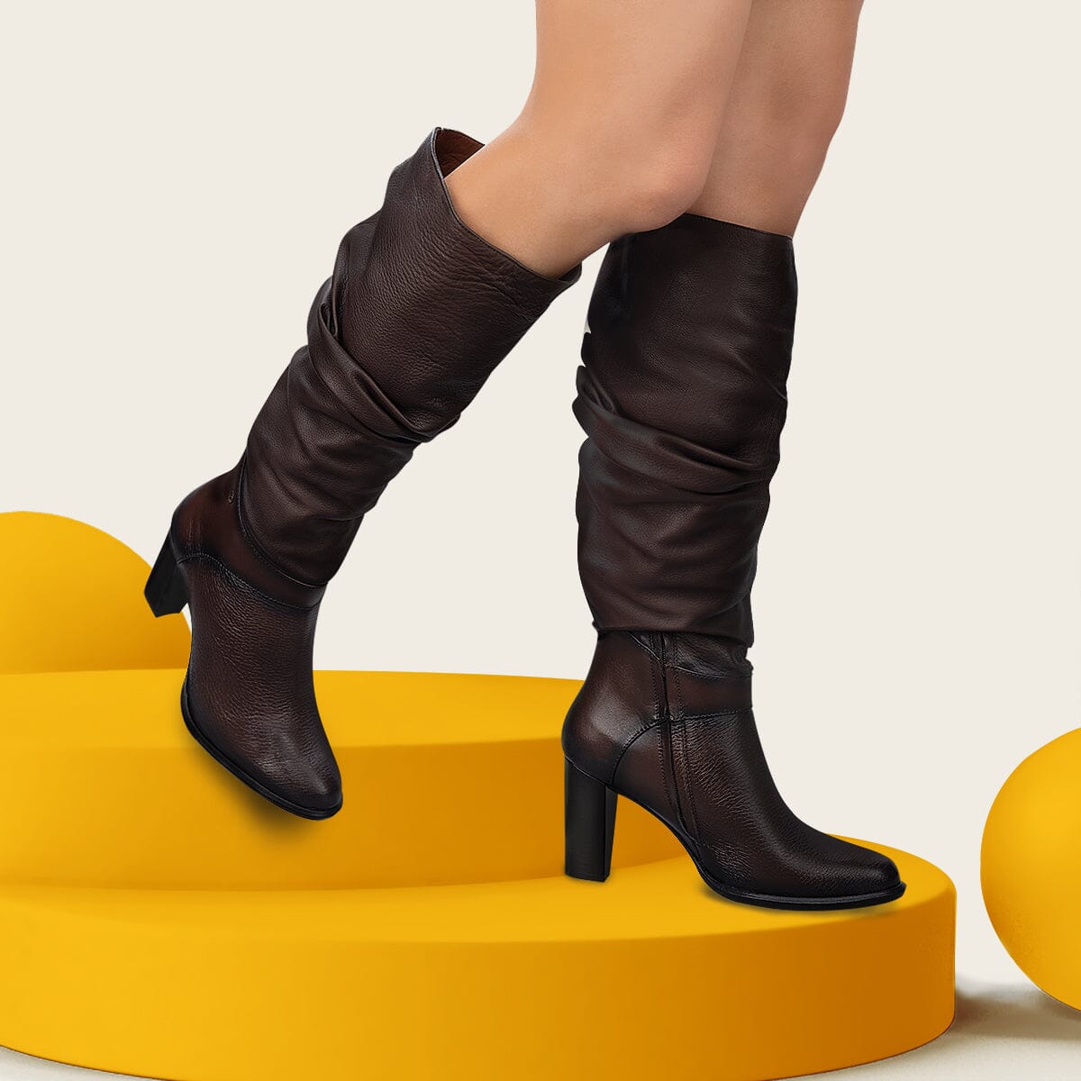Bota de vestir en piel genuina de venado para dama