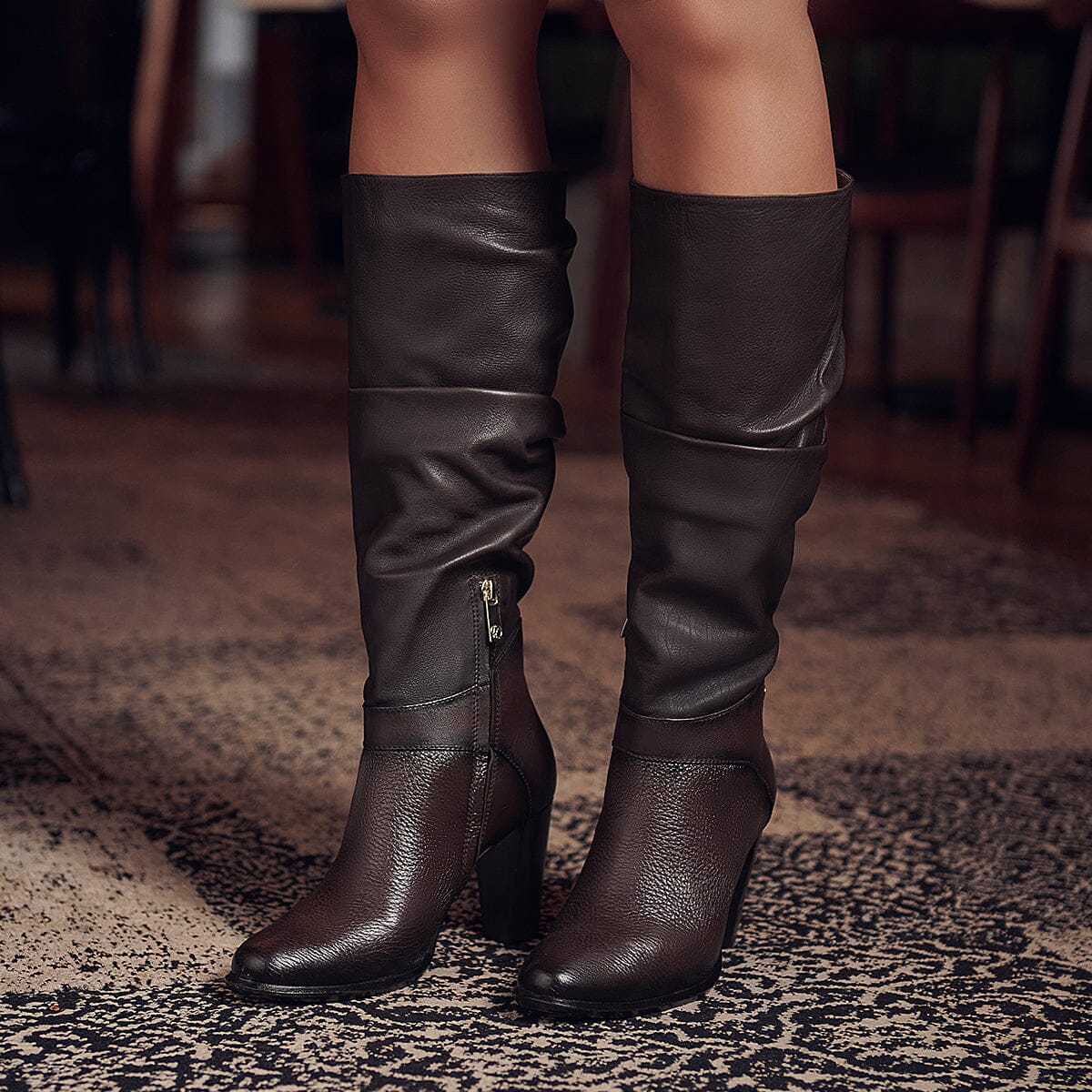 Bota de vestir en piel genuina de venado para dama
