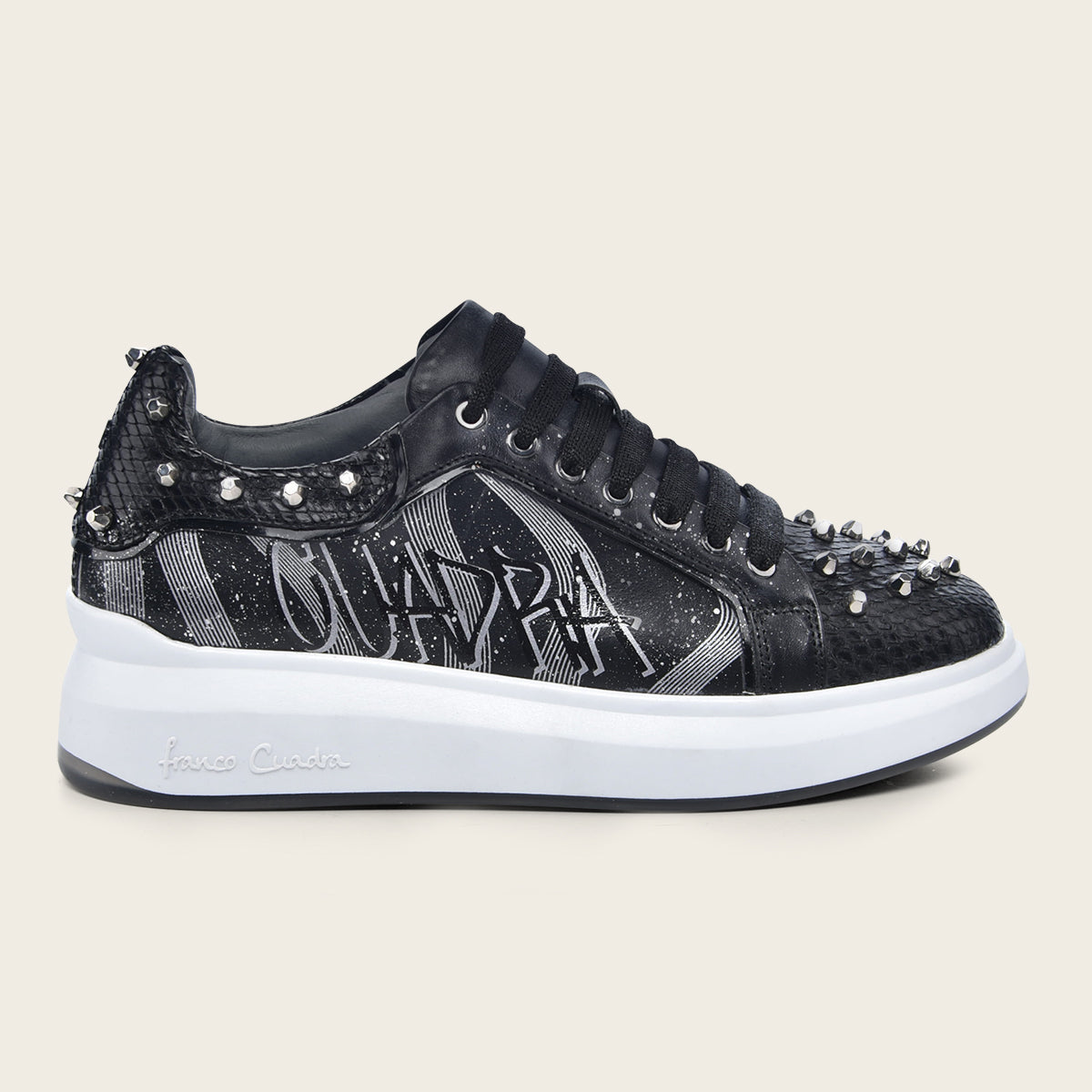 Sneaker para dama en piel genuina de pitón