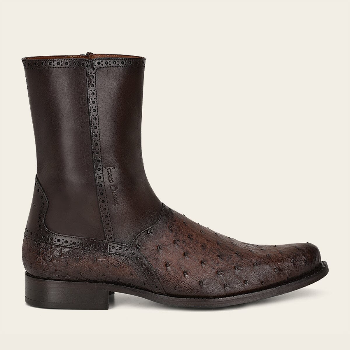 Botin de vestir en piel genuina de avestruz