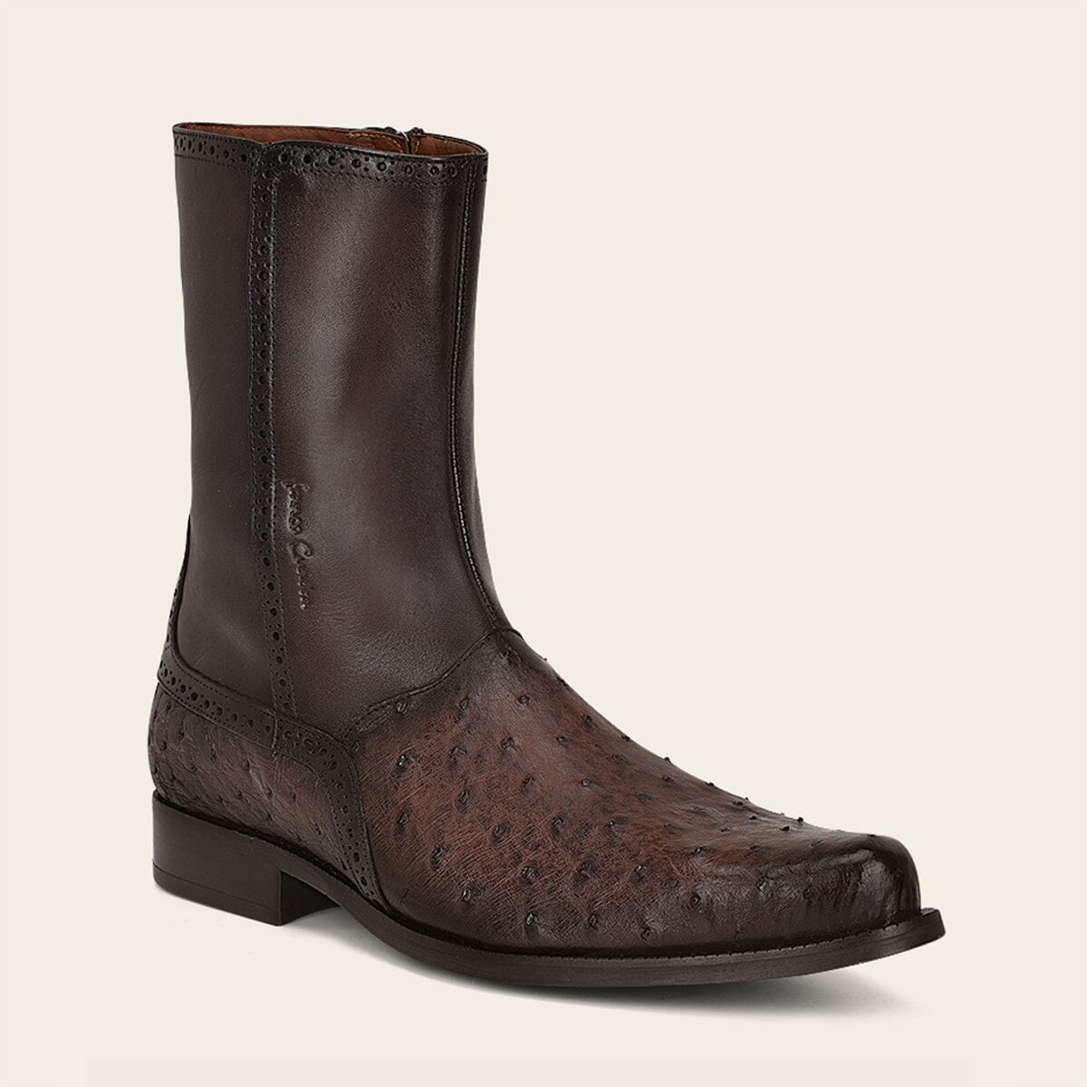 Botin de vestir en piel genuina de avestruz