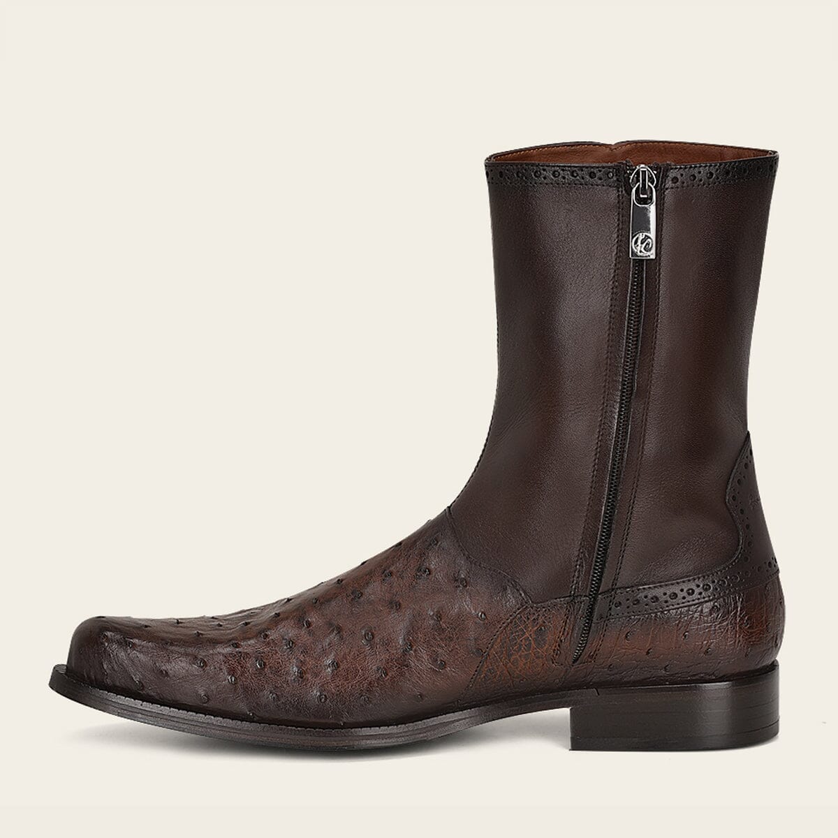 Botin de vestir en piel genuina de avestruz