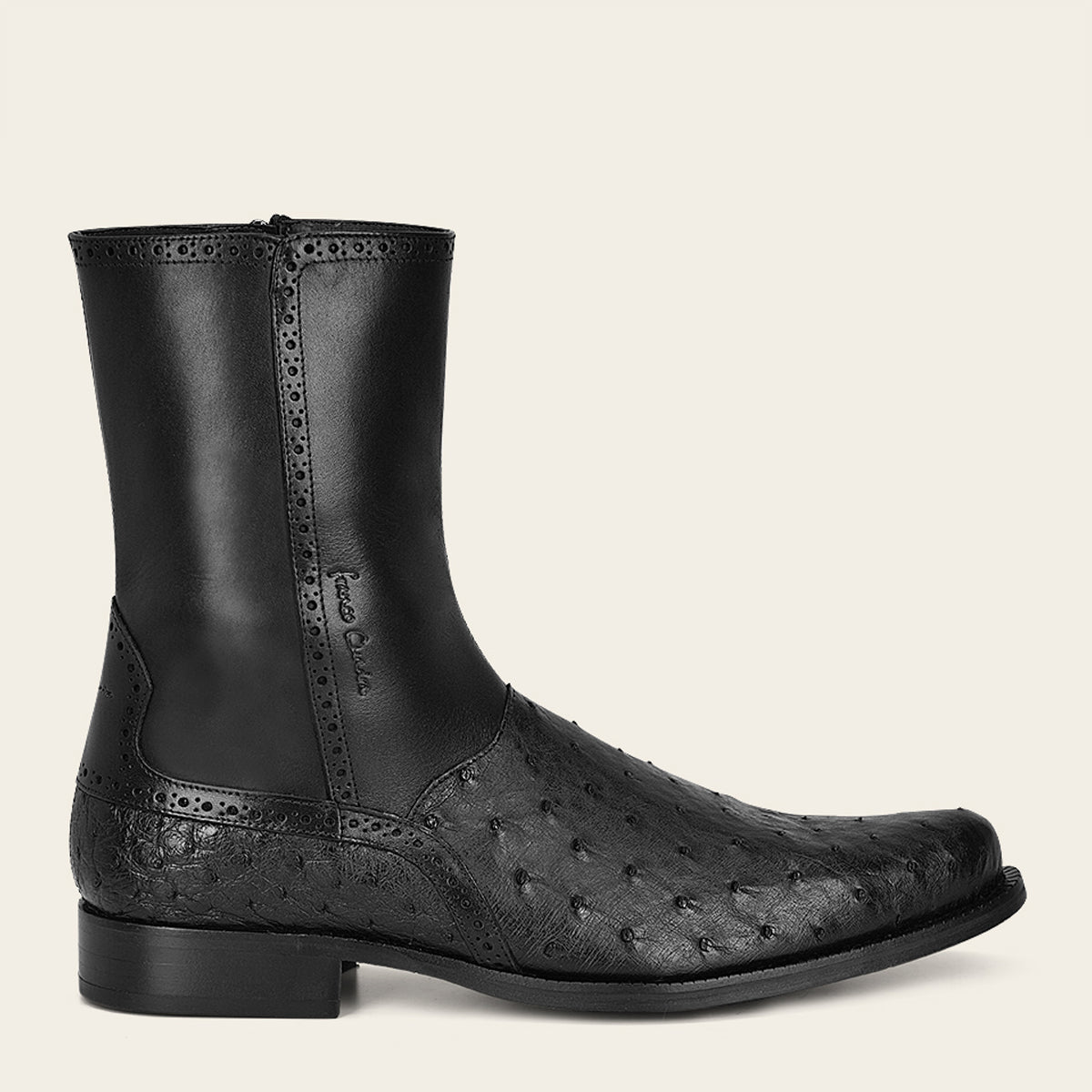 Botin de vestir en piel genuina de avestruz