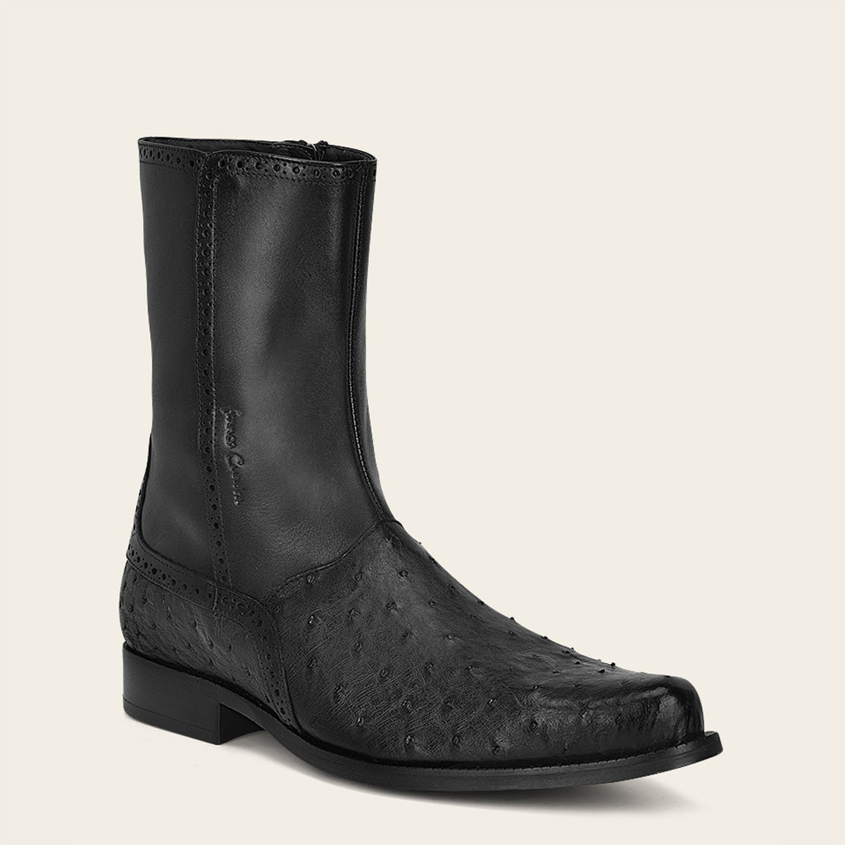 Botin de vestir en piel genuina de avestruz