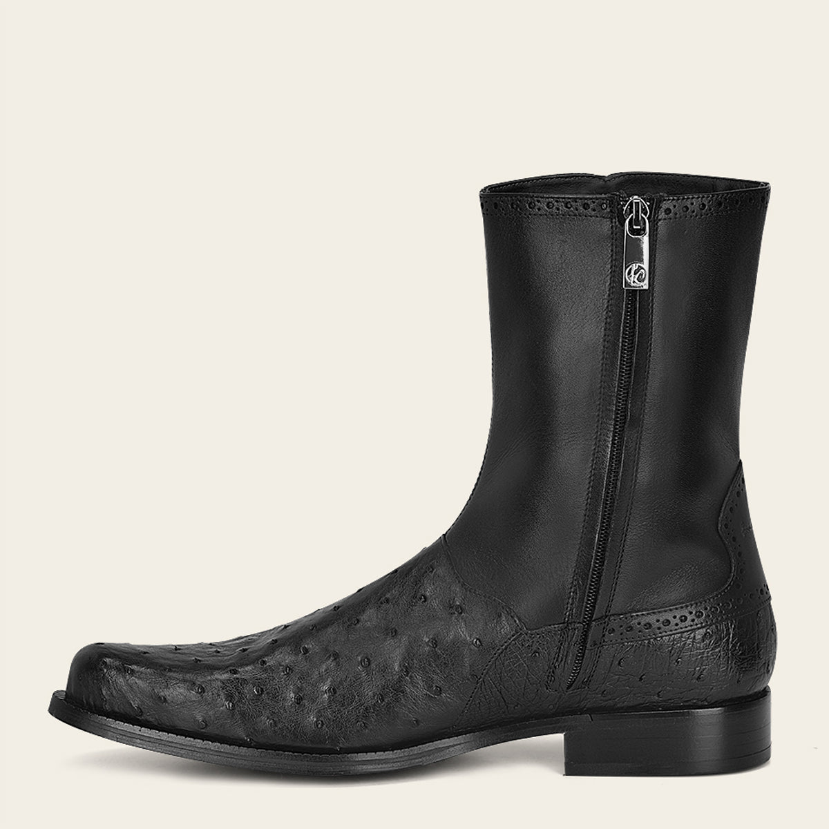 Botin de vestir en piel genuina de avestruz