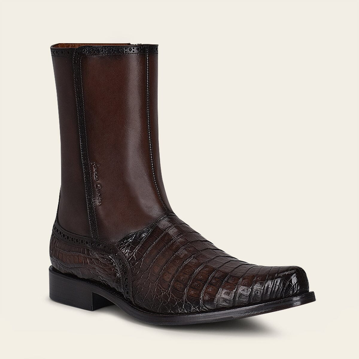 Botin de vestir en piel genuina de caimán
