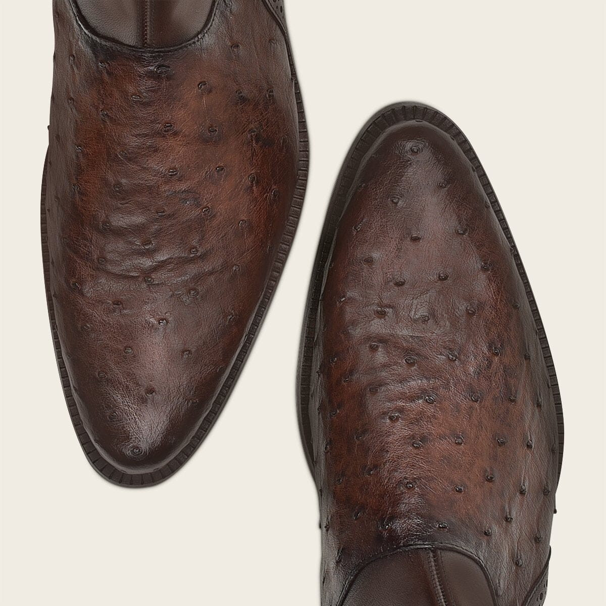 Botin de vestir en piel genuina de avestruz