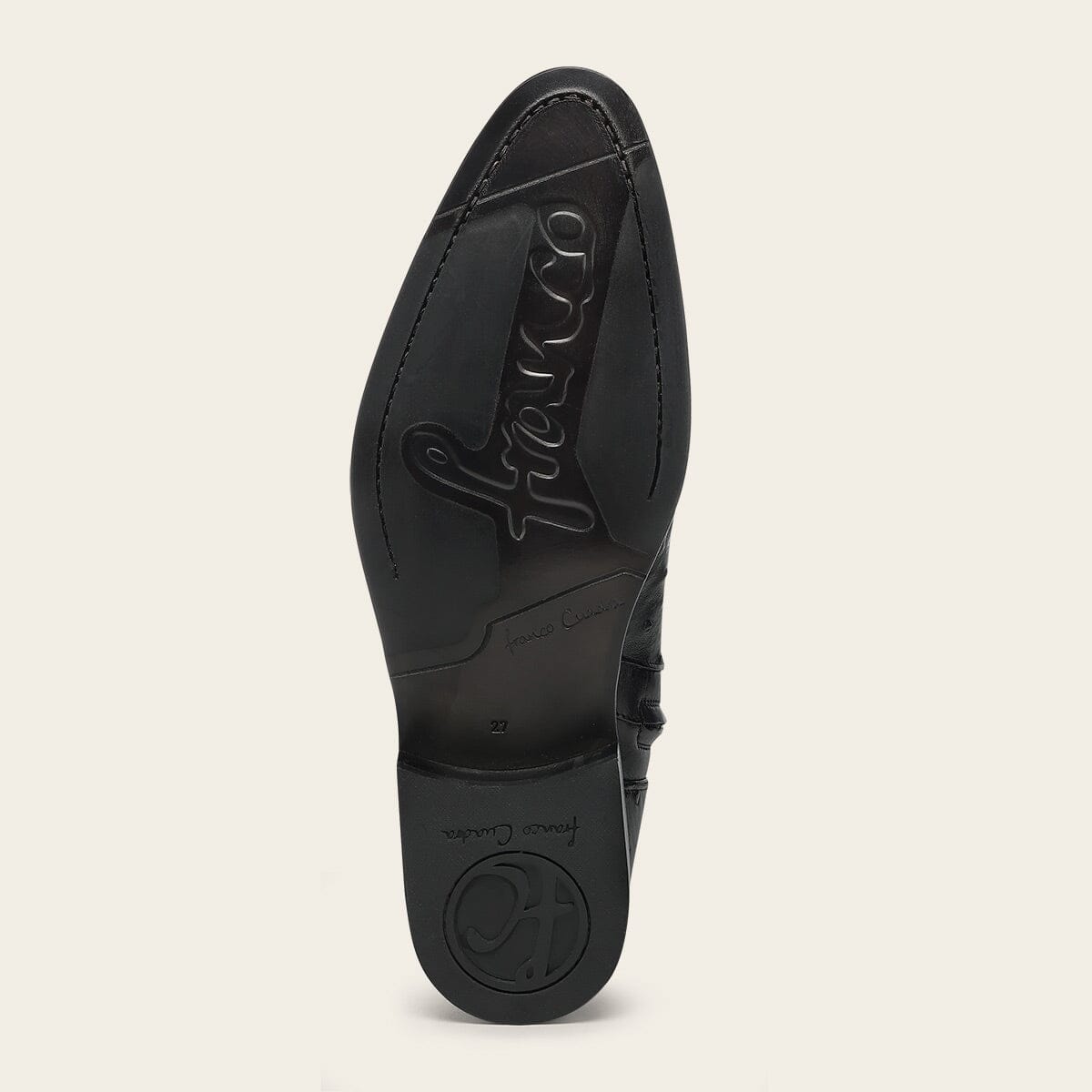 Bota de vestir en piel genuina de avestruz para caballero