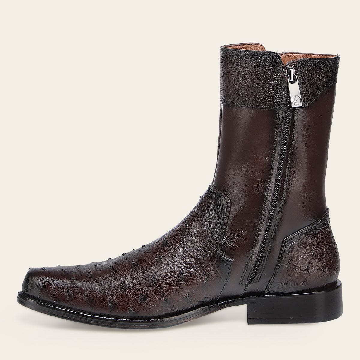 Botin de vestir en piel genuina de avestruz