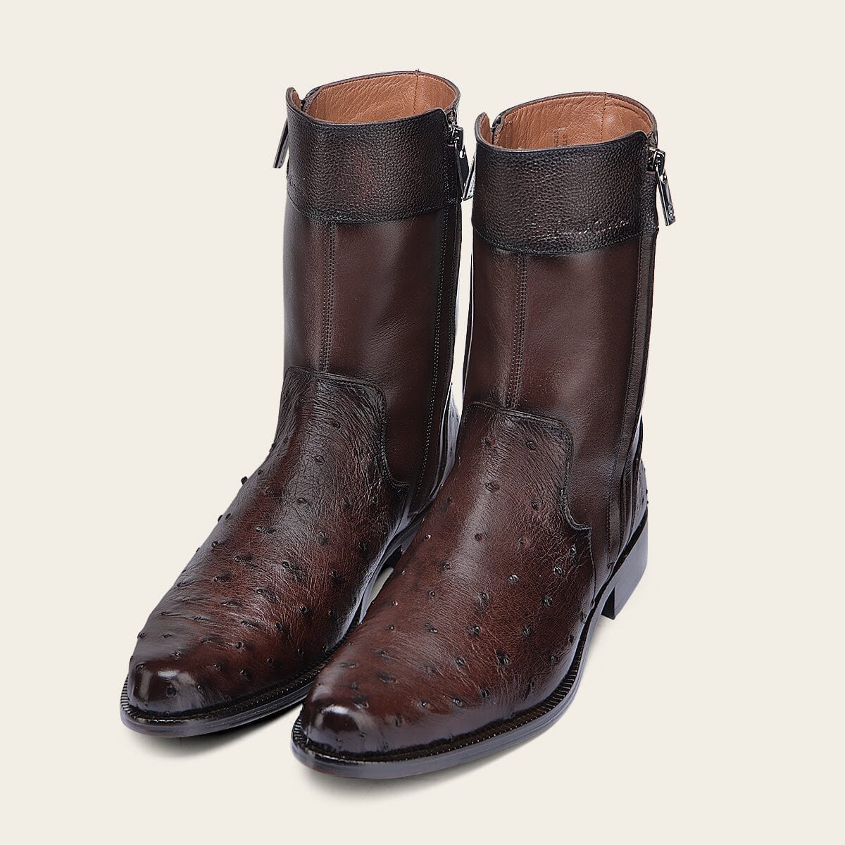 Botin de vestir en piel genuina de avestruz