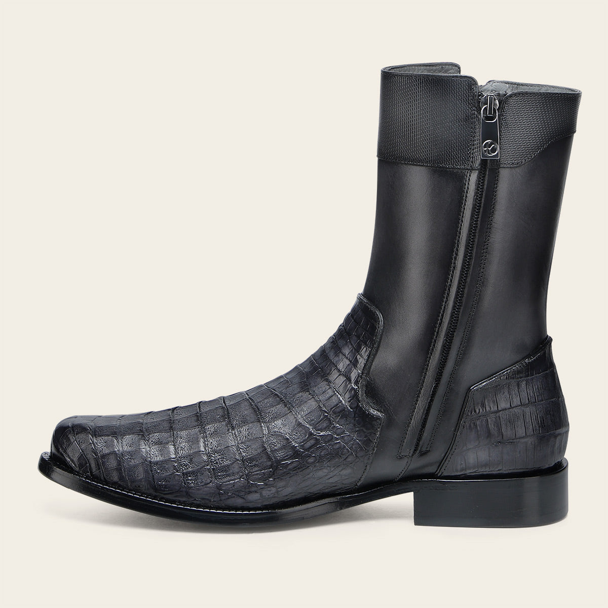 Botin de vestir en piel genuina de caimán para caballero