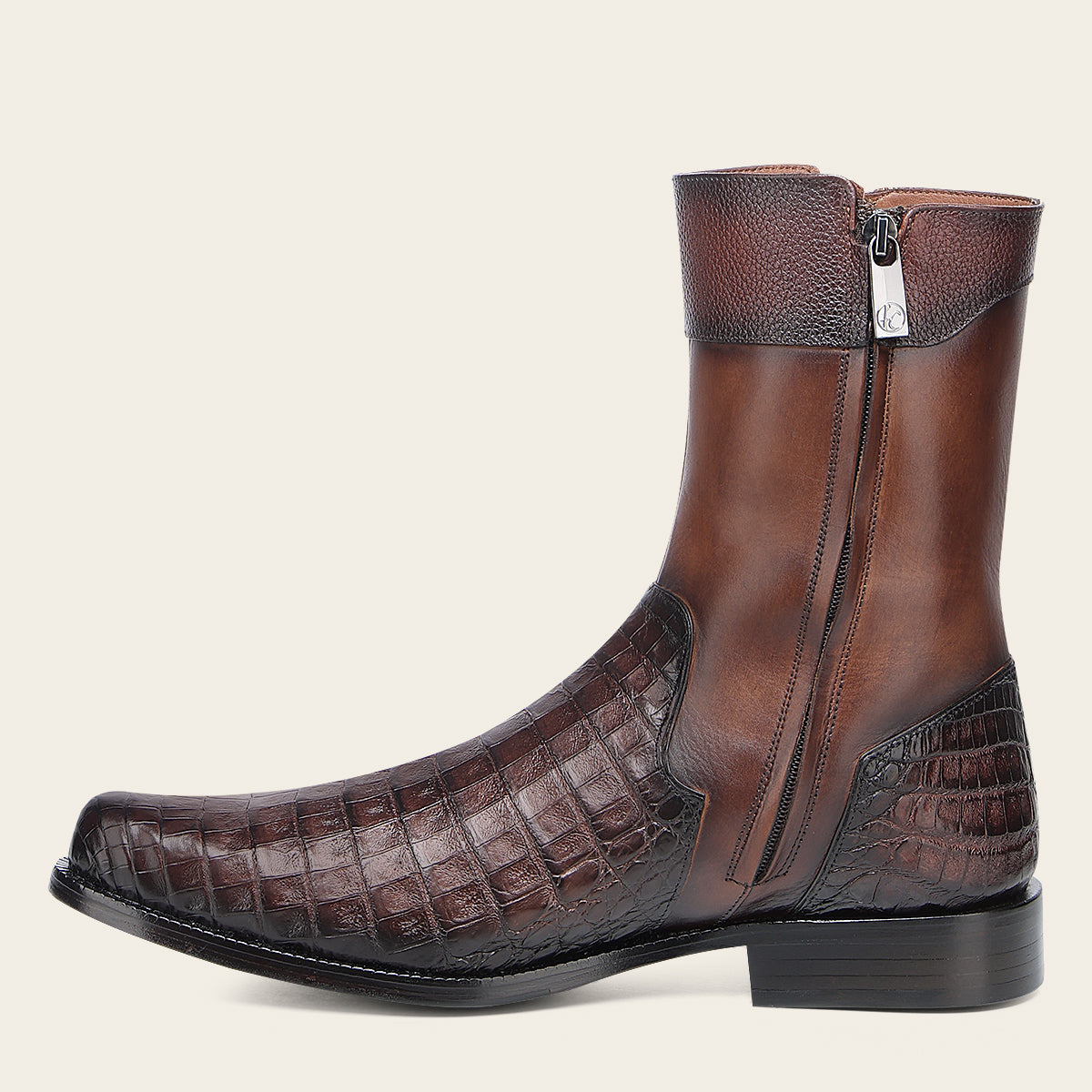 Bota de vestir en piel genuina de caimán