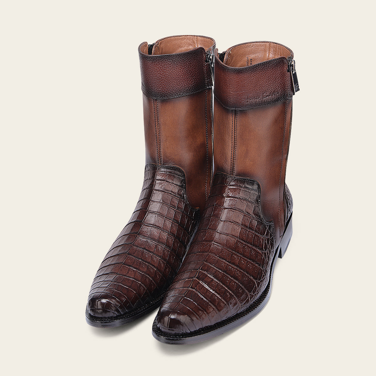 Bota de vestir en piel genuina de caimán