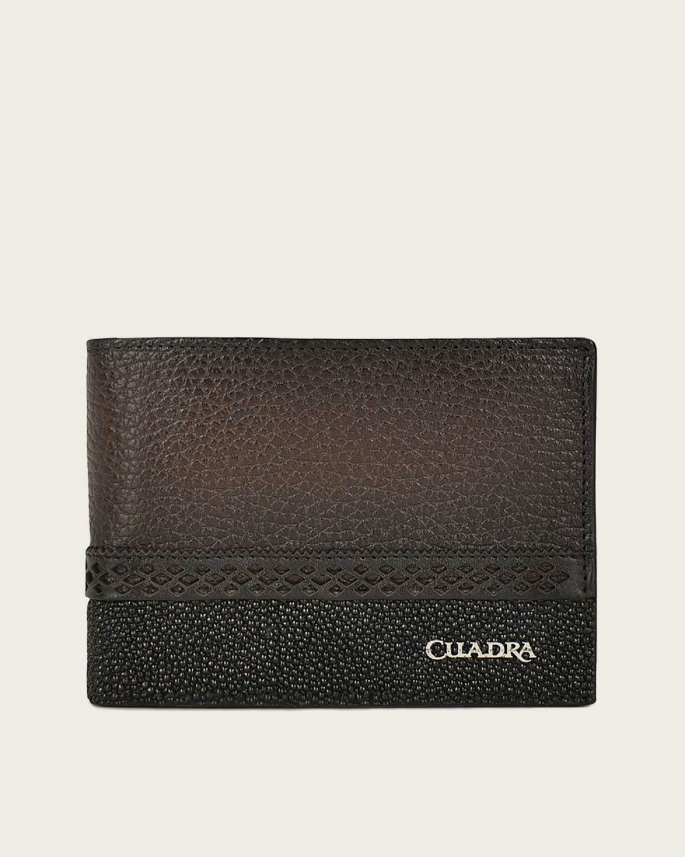 Cartera de mantarraya color marrón/negro