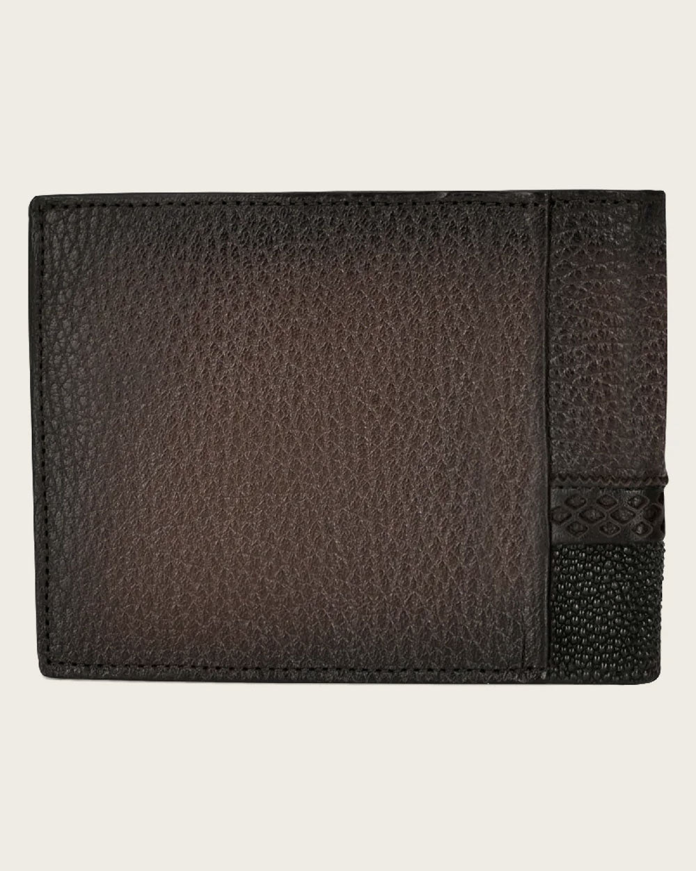 Cartera de mantarraya color marrón/negro